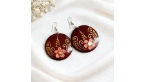 New Collection Painting Wood Earrings from Bali